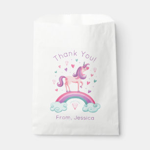Sachets En Papier Rainbow Unicorn Merci