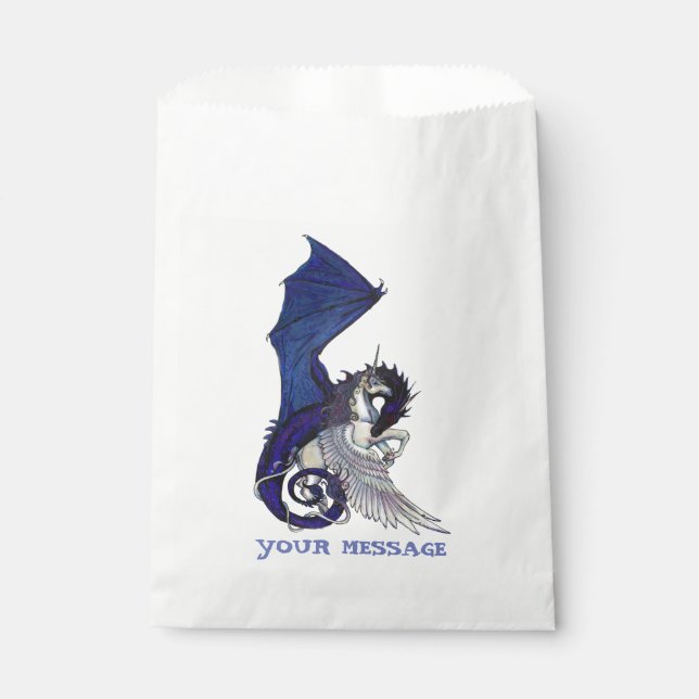 Sachets En Papier Rainbow Unicorn Pegasus Horse Pony Flying Cute (Devant)