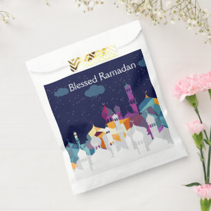 Sachets En Papier Ramadan Kareem Typographie Texte du Croissant isla