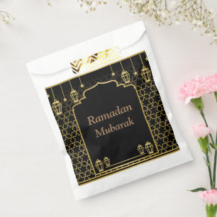 Sachets En Papier Ramadan Kareem Typographie Texte du Croissant isla