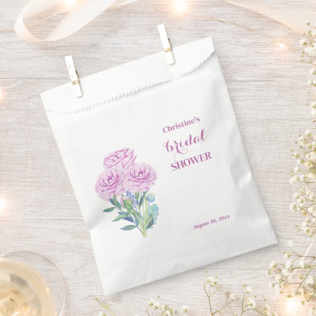 Sachets En Papier Ranunculus & Anémones douche de mariée personnalis (Coupé)