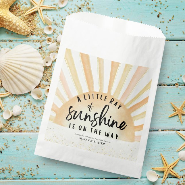 Sachets En Papier Ray of Sunshine Retro Summer Beach Baby shower (Créateur téléchargé)