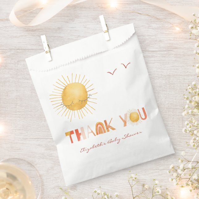 Sachets En Papier Rayon de Soleil | Boho Été Merci  (Coupé)