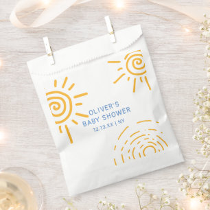Sachets En Papier Rayon Rétro Moderne Du Baby shower Soleil