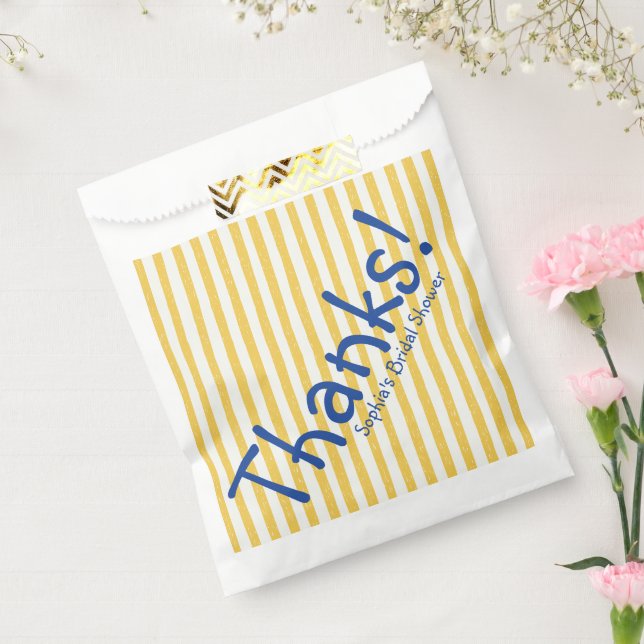 Sachets En Papier Rayure jaune Merci gras Fête de mariage (Scellé)