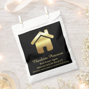 Sachets En Papier Réalisateur de l'agent immobilier Black & Gold Hou