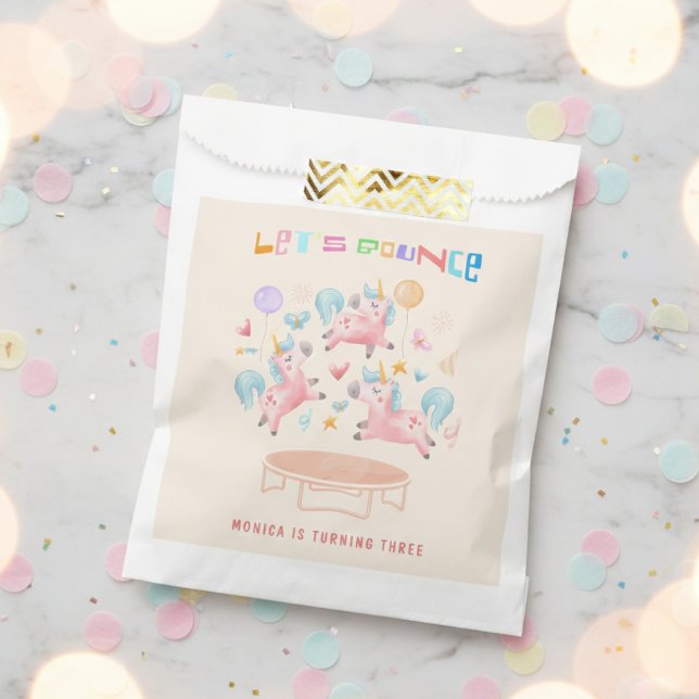 Sachets En Papier Rebondissons sauter licorns anniversaire de enfant (Créateur téléchargé)