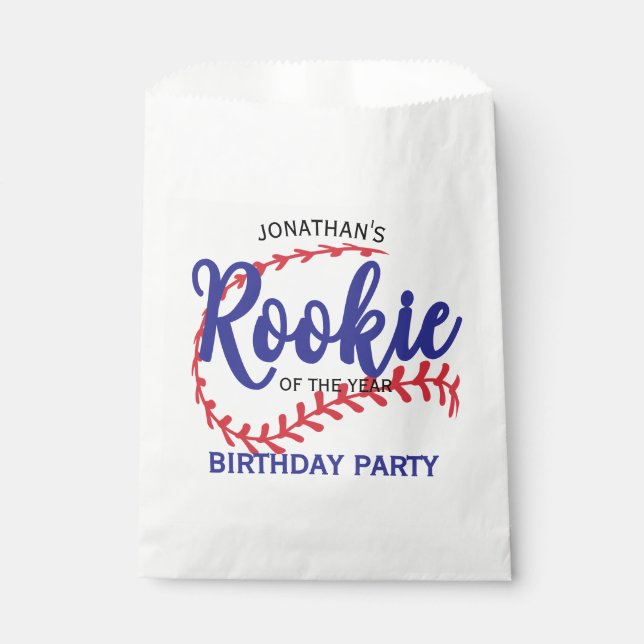 Sachets En Papier Recrue de l'année Baseball 1er anniversaire (Devant)