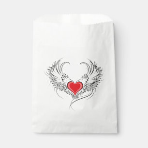 Sachets En Papier Red Angel Coeur avec ailes