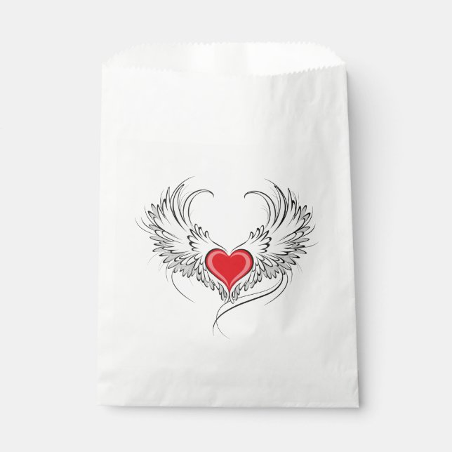 Sachets En Papier Red Angel Coeur avec ailes (Devant)