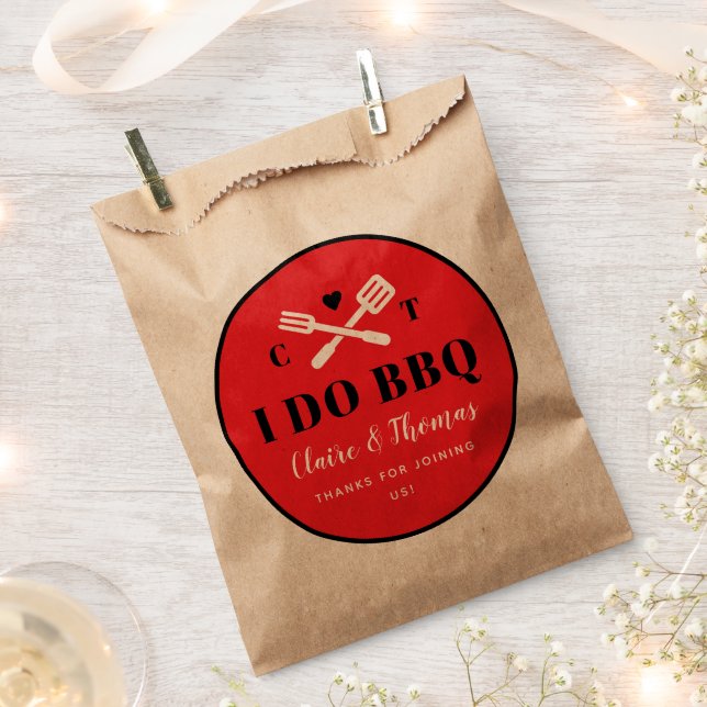 Sachets En Papier Red Circle I Do BBQ Engagement Party (Coupé)
