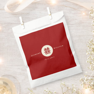 Sachets En Papier Red Circle Simple Double Bonheur Mariage chinois