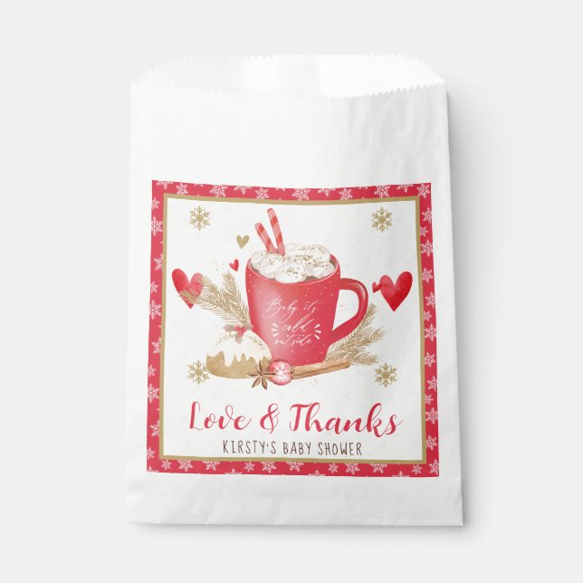 Sachets En Papier Red Cookies and Cocoa Baby Shower (Devant)