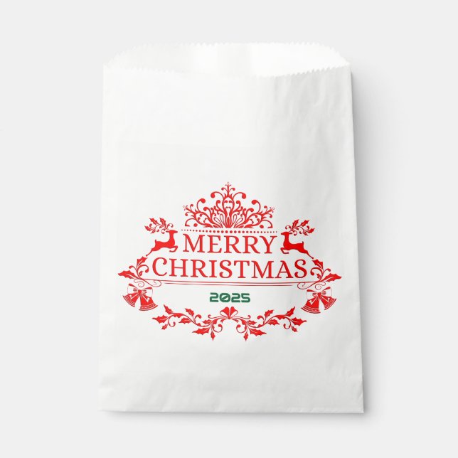 Sachets En Papier Red Emblem Christmas Favor Bag (Devant)