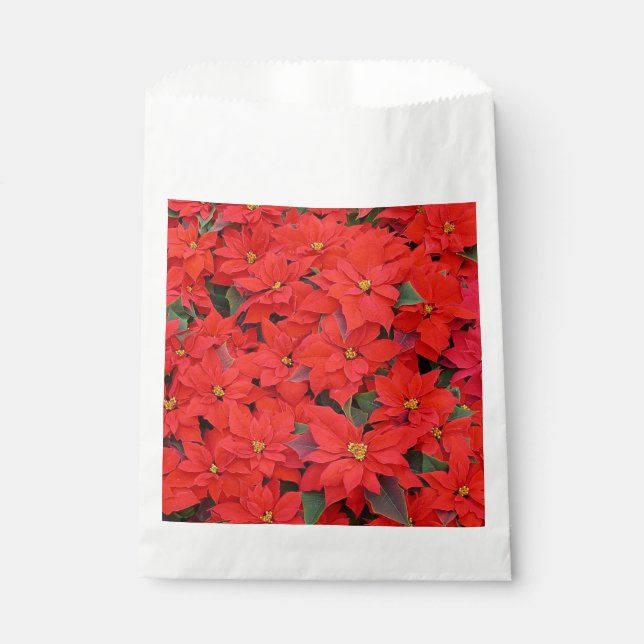 Sachets En Papier Red Poinsettias I Christmas Holiday Floral Photo (Devant)