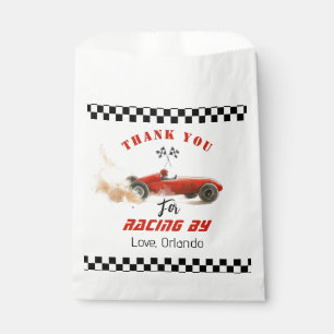 Sachets En Papier Red race car Boy course anniversaire merci