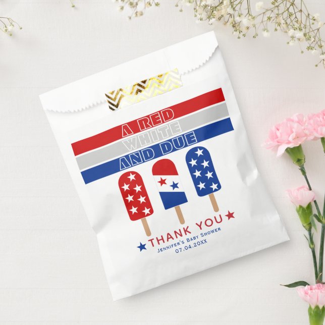 Sachets En Papier Red White 4 juillet fpopsicles baby shower (Scellé)