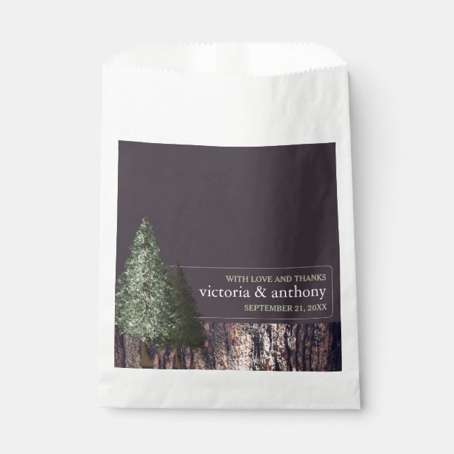 Sachets En Papier Redwoods & Bark, Mariage rustique (Devant)