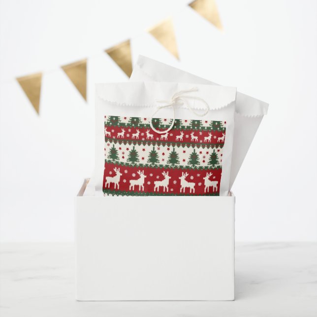 Sachets En Papier Reindeer Christmas Favor Bag (Fête)