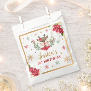 Sachets En Papier Reindeer Noël 1er anniversaire Red Winter Deer