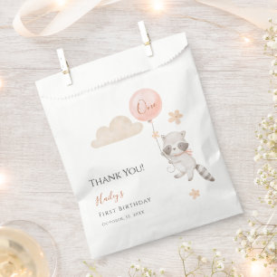 Sachets En Papier Remerciement d'anniversaire pour bébé Raton Laveur