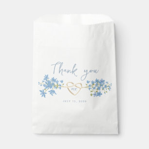 Sachets En Papier Remerciement de mariage bleu poussiéreux