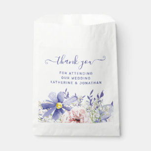 Sachets En Papier Remerciement de mariage floral aquarelle violet él