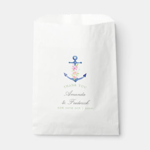 Sachets En Papier Remerciement de mariage floral nautique à l'aquare