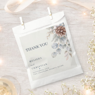 Sachets En Papier Remerciement de mariage moderne bois hivernal cône