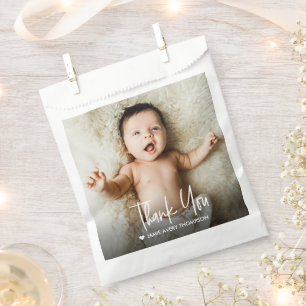 Sachets En Papier Remerciement de photo de bébé personnalisé moderne