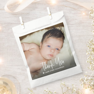 Sachets En Papier Remerciement de photo de bébé personnalisé moderne