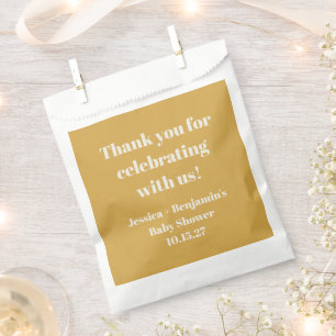 Sachets En Papier Remerciement personnalisé pour Baby Shower Jaune P
