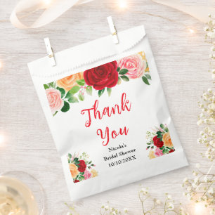 Sachets En Papier Remerciement pour Baby Shower de Mariage Roses Rou