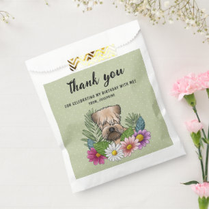 Sachets En Papier Remerciements d'anniversaire floraux pour Soft-Coa