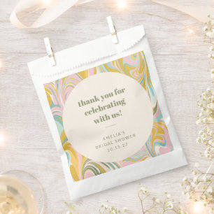 Sachets En Papier Remerciements de douche de mariée abstraite pastel