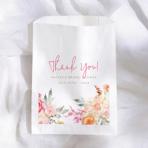 Sachets En Papier Remerciements de Fête de Mariage à l'Aquarelle Fle