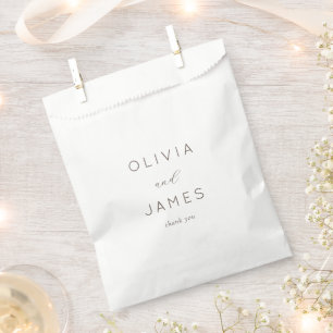 Sachets En Papier Remerciements Minimaliste Gris Élégant