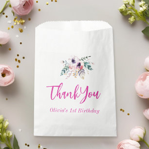 Sachets En Papier Remerciements pour le premier anniversaire de la f