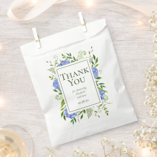 Sachets En Papier Remerciements pour une Baby Shower aux Hortensias