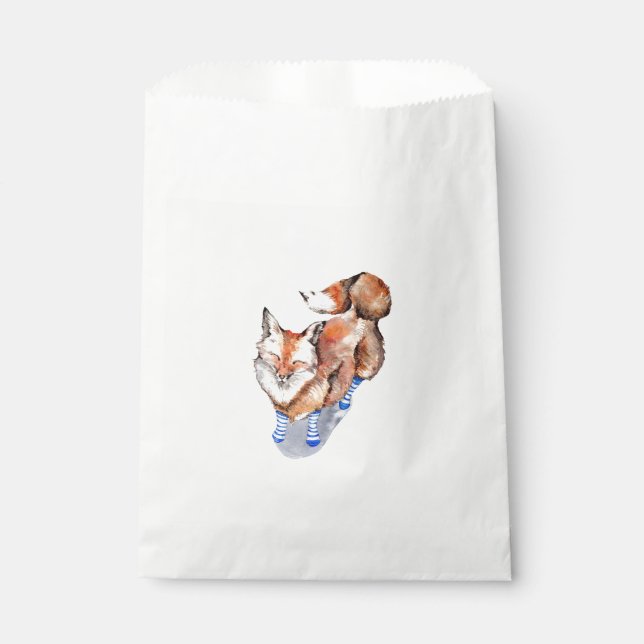 Sachets En Papier Renard en Chaussettes (Devant)