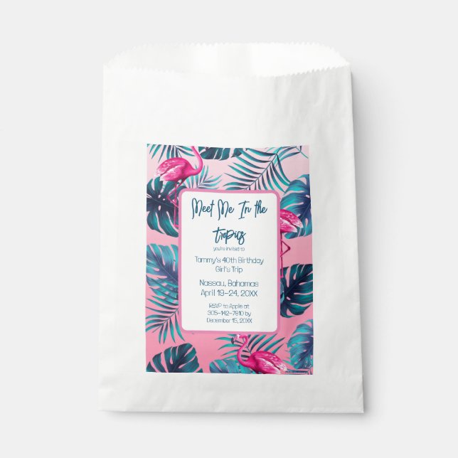 Sachets En Papier Rencontrez-moi dans les tropiques Anniversaire Voy (Devant)