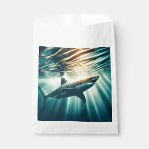 Sachets En Papier Requin dans la mer bleue profonde & soleil