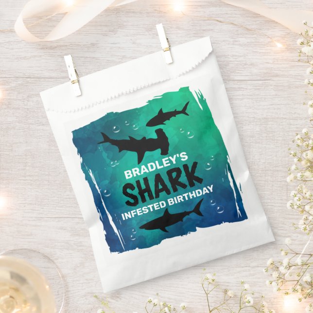 Sachets En Papier Requin infesté n'importe quel âge fête d'anniversa (Coupé)