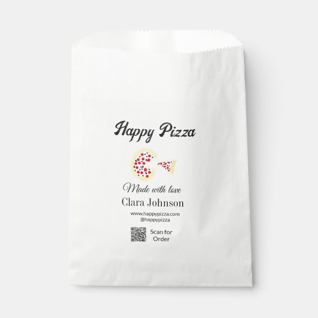 Sachets En Papier Restaurant de pizzas café pizzeria scannez le code (Devant)