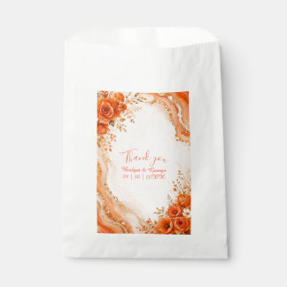 Sachets En Papier Résumé Mariage en marbre fluide orange Terracotta