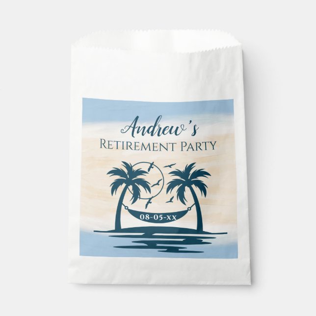 Sachets En Papier Retraite Party Beach Palm Trees (Devant)
