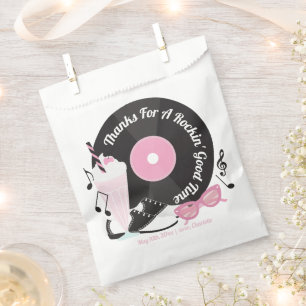 Sachets En Papier Retro 1950 Diner Anniversaire Favor Bags - Sock Ho