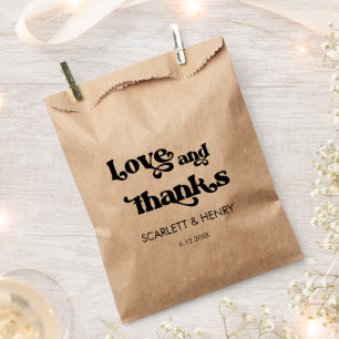Sachets En Papier Retro Amour et Merci mariage Favor