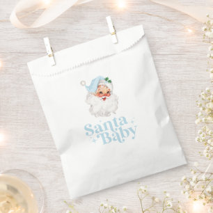 Sachets En Papier Retro Bleu Santa Baby fête prénatale de Noël
