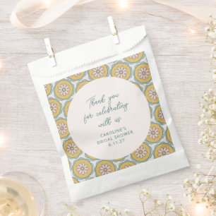 Sachets En Papier Rétro Boho Floral Jaune Remerciement de Douche Per